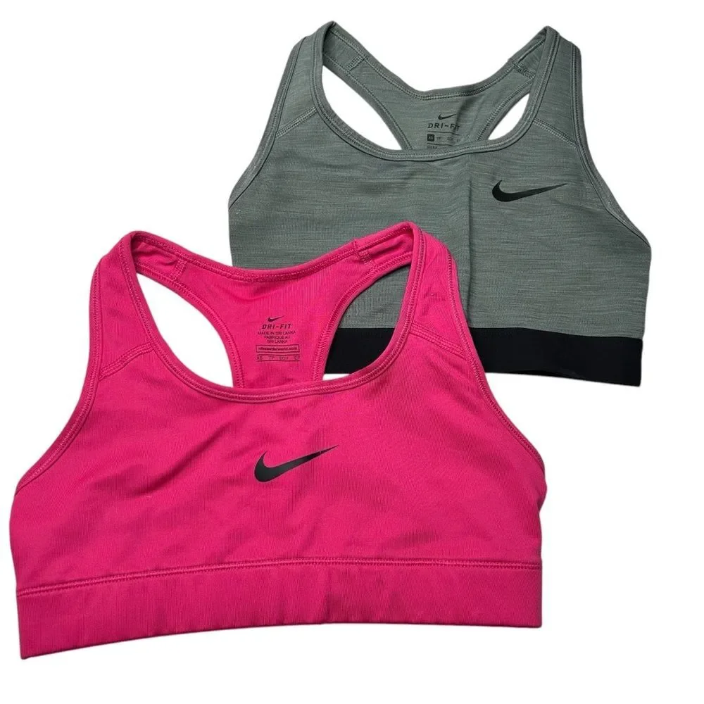 Nike Pink and Gray Unlined Sports Bra Bundle XS